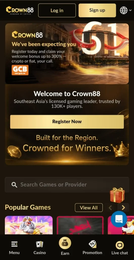 CROWN88 Game Interface