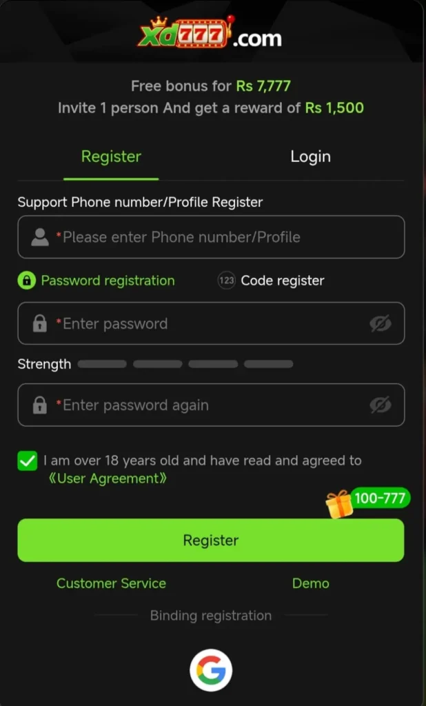 Xd777 Game Register