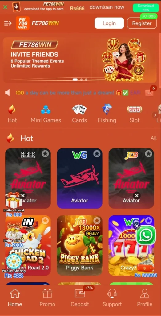 FE786WIN Game Interface