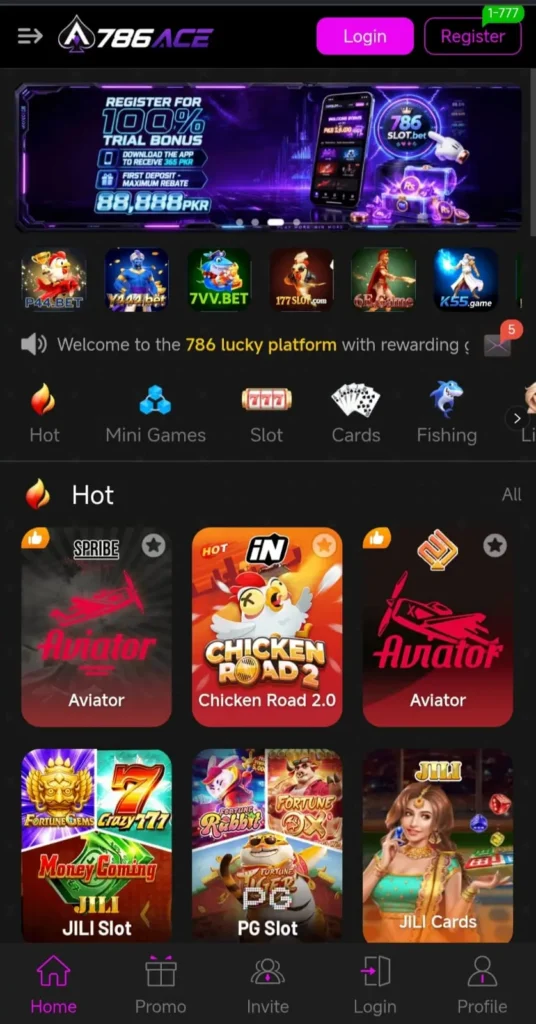 786ace game Interface