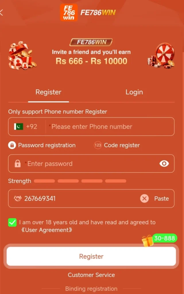 FE786WIN Game Register
