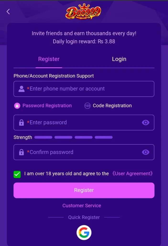 Boo999 Game Login
