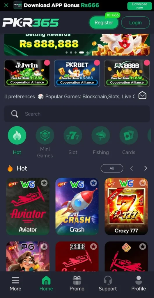 PKR365 Game Interface