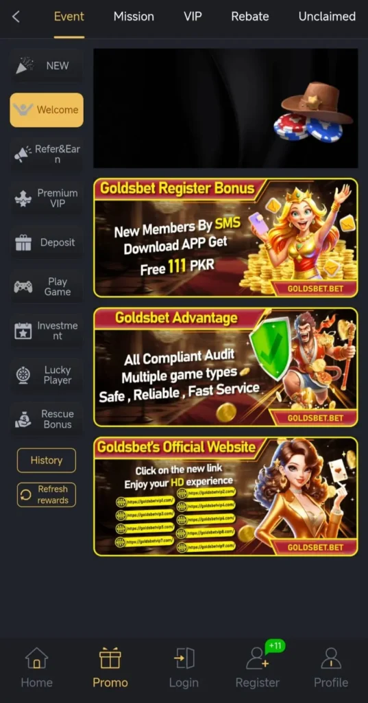 GOLDSBET Game Promotion