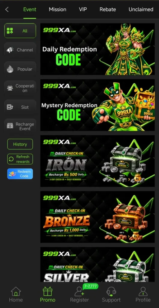 999XA Game Promotion