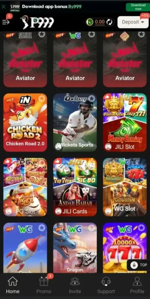 p999 Game Interface