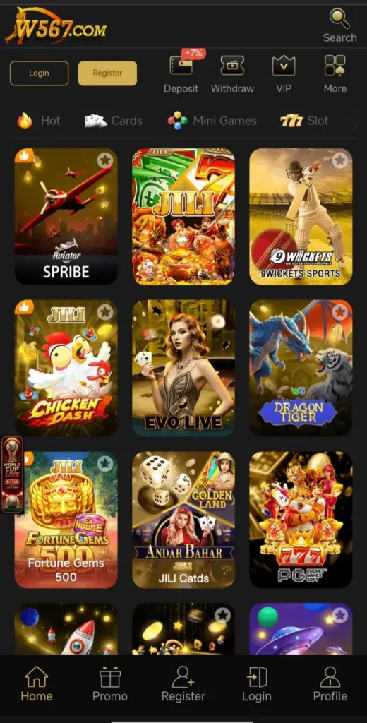 W567 Game Interface