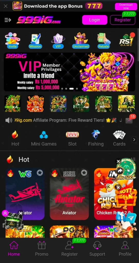 999ig Game interface
