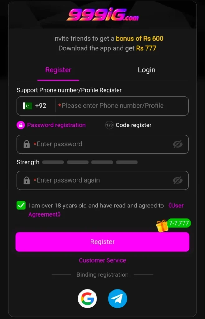 999ig Register